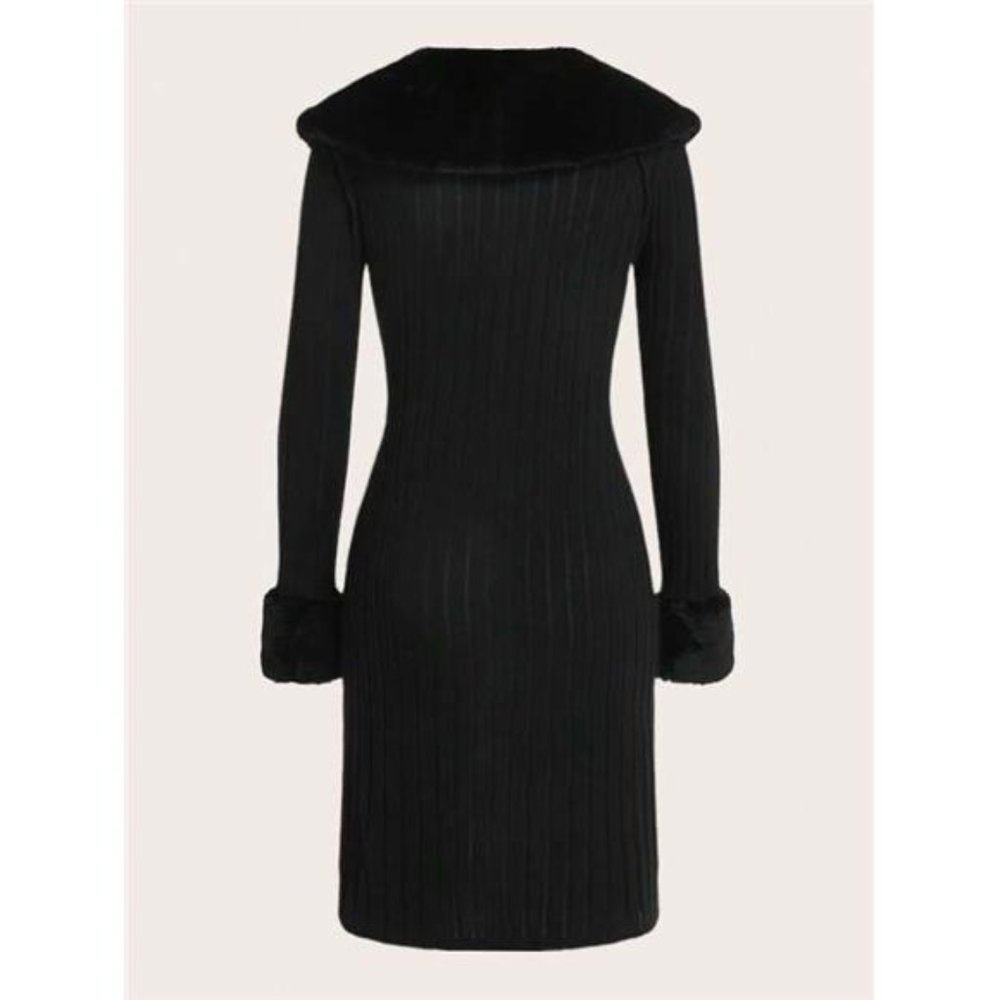 Borg Collar Zip Up Coat - Picture 2 of 4